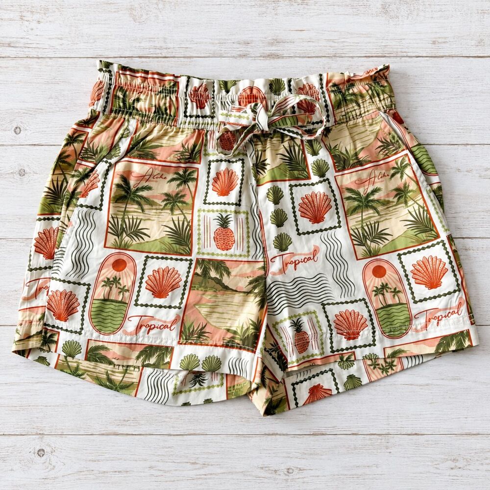 C&C California Tropical Aloha Print Shorts XS NWOT